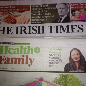 Sue Front Page Irish Times Feature