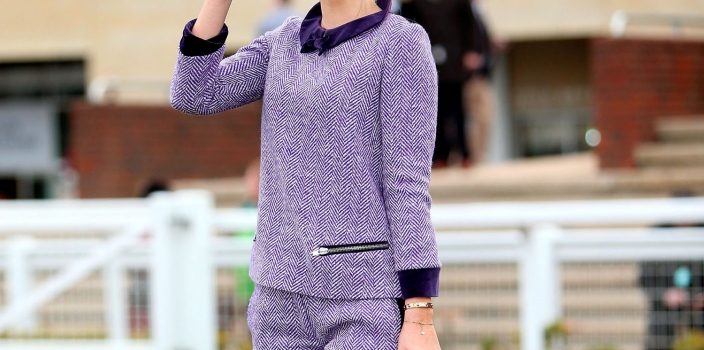 Vogue Williams raised the style stakes at Cheltenham with opulent tweed by Irish designer Catriona Hanly